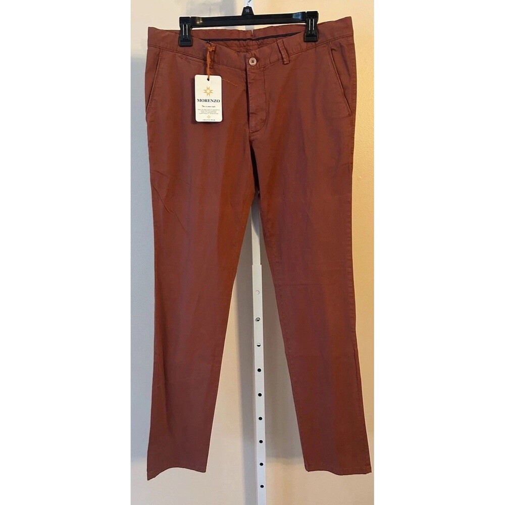 Men Morenzo Sedona Pant Flat Front W36 L 34 Cotton 97% Lycra 3% Tailored Slim